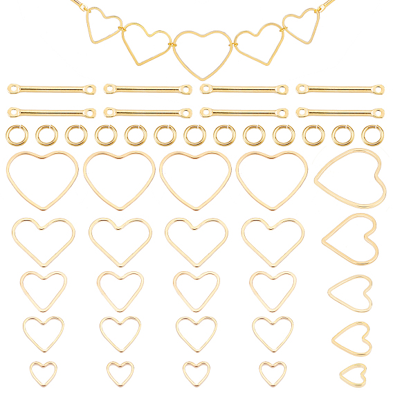 Brass Heart Linking Rings and Link Connectors
