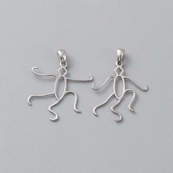 925 Sterling Silver Hollow Charm Cabochon Settings, Twist