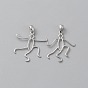 925 Sterling Silver Hollow Charm Cabochon Settings, Twist