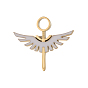 304 нержавеющей стальной эмали подвески, очарование крыла, ионное покрытие (ip), долговечный, реальный 18 k позолоченный