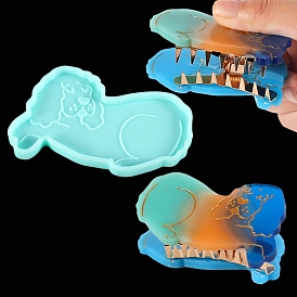 Pinza de pelo de garra cabujón moldes de silicona, moldes de resina, para resina uv, fabricación de joyas de resina epoxi, perro