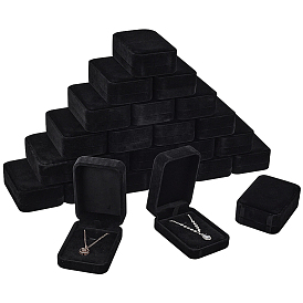 30unidades de cajas expositoras rectangulares de terciopelo para colgantes grandes