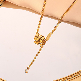 Ожерелья со спиральной колонной из нержавеющей стали с кристаллами и стразами для женщин