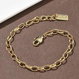 Латунные кабельные цепи браслеты, долговечный, стойки покрытие, без свинца и без кадмия