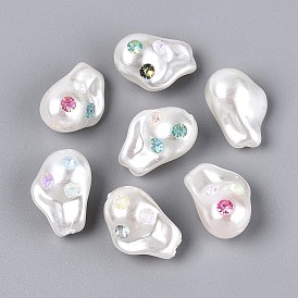 Бусины из АБС-пластика в стиле барокко, имитирующие жемчуг, самородки, со стразами