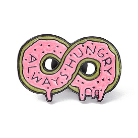 Always Hungry Enamel Pin, Infinity Alloy Brooch for Backpack Clothes, Electrophoresis Black