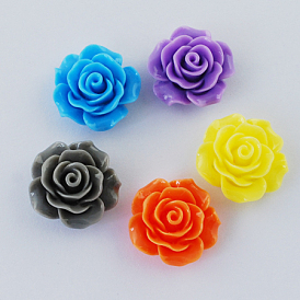 Cabuchones de resina, flor, 20x19x10 mm