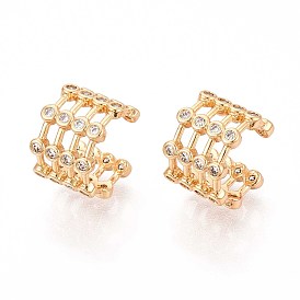 Латунные серьги-манжеты из прозрачного кубического циркония, многослойный с-образный