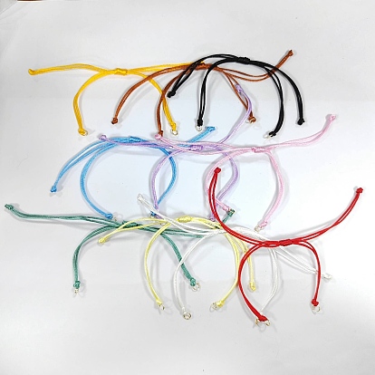 10 pièces 10 couleurs ajustables cordon tressé en nylon pour la fabrication de bracelets, avec 304 anneaux de saut ouverts en acier inoxydable, convient aux breloques de connecteur, or