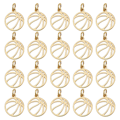 Sports 304 Stainless Steel Charms, Hollow