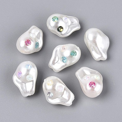 Бусины из АБС-пластика в стиле барокко, имитирующие жемчуг, самородки, со стразами