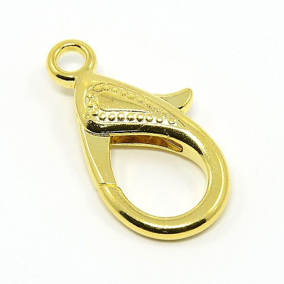 Tibetan Style Alloy Lobster Claw Clasps, 30x15x4mm, Hole: 3mm