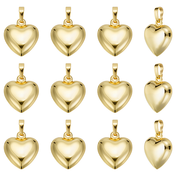 12шт. экологически чистые подвески из латуни с покрытием, сердце прелести, долговечный, без свинца и без кадмия, с целью перехода в кольце