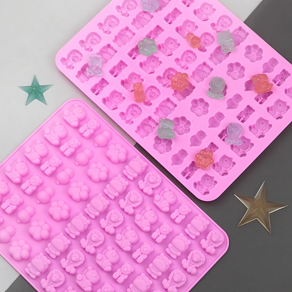 60-формы для расплава воска из силикона с полостями для животных, для изготовления поделок из сургучной печати своими руками, прямоугольный лев, медведь и лапа, смешанные узоры