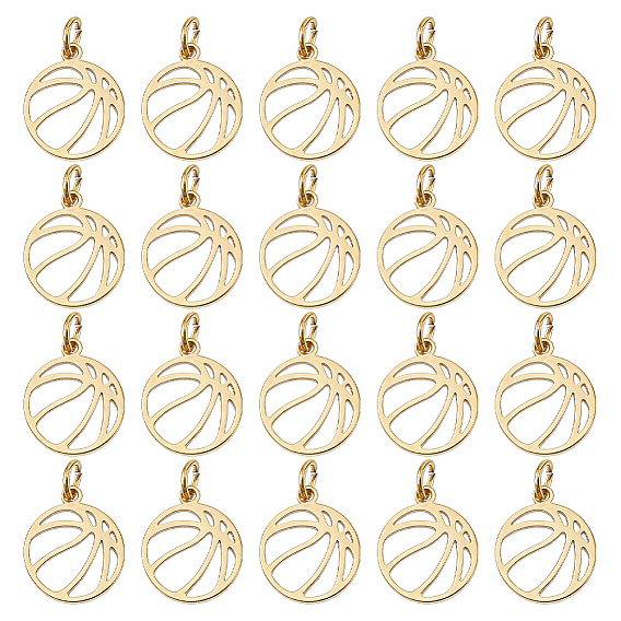 Sports 304 Stainless Steel Charms, Hollow