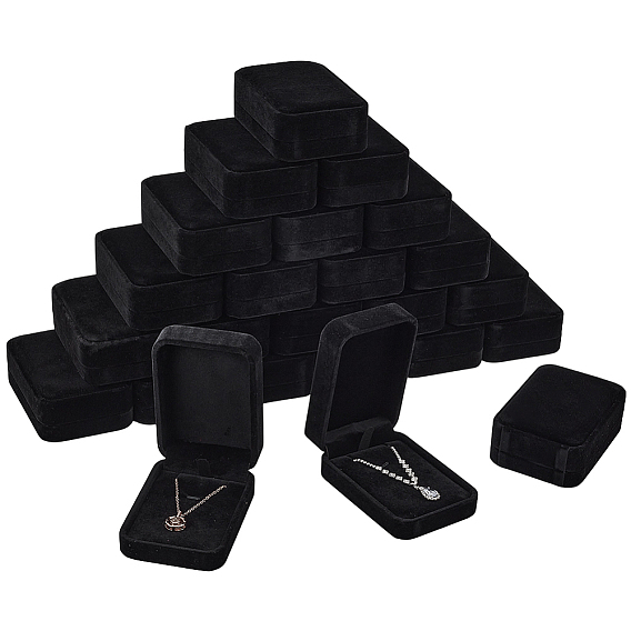30Pcs Rectangle Velvet Big Pendant Display Boxes