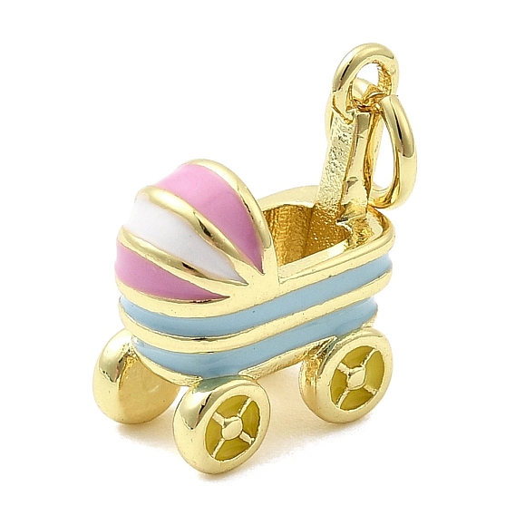 Латунь эмаль прелести, Детские коляски, стойки покрытие, долговечный, без кадмия и без свинца, реальный 18 k позолоченный, с целью перехода в кольце