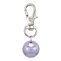 Plating Iridescent Acrylic Beads Pendant Decoration, with Alloy Swivel Lobster Claw Clasps, Round