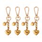 304 Stainless Steel Heart Pendant Decorations, with Clasps