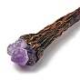 Sandalwood Hair Sticks, with Natural Amethyst, for Woman