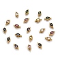 Real 18K Gold Plated Brass Micro Pave Cubic Zirconia Links Connectors, Long-Lasting Plated, Teardrop