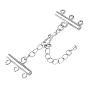 Brass Chain Extender and Lobster Claw Clasps, Necklace Layering Clasps, Lead Free, Cadmium Free and Nickel Free, 47mm, S Hook Clasp: 6x16mm, 1/3 Links: 12x22mm