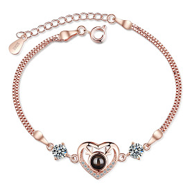 100 Languages Projection Valentine's Day Heart-shaped Bracelet - Deer Bracelet for You