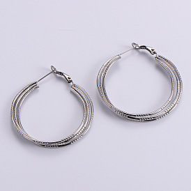 6 пары тройных серег-колец из нержавеющей стали