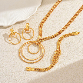 Элегантные комплекты из полых колец из сплава, браслетов, серег и ожерелий для женщин, свадебные
