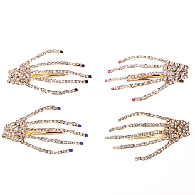 Gothique halloween alliage strass squelette main alligator pinces à cheveux, accessoires de cheveux pour femmes, avec les accessoires en fer