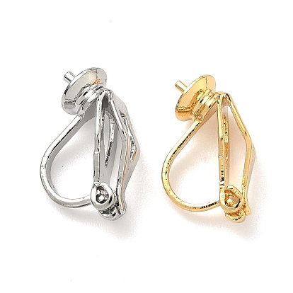 Латунные серьги с клипсами, без никеля , долговечный, за половину пробурено бисера