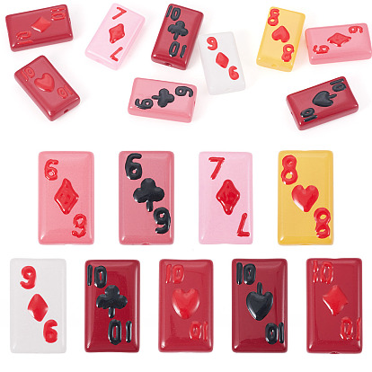 9 шт. 9 цвета окрашенные стеклянные бусины эмалевые бусины, бусины ручной работы, игральная карта