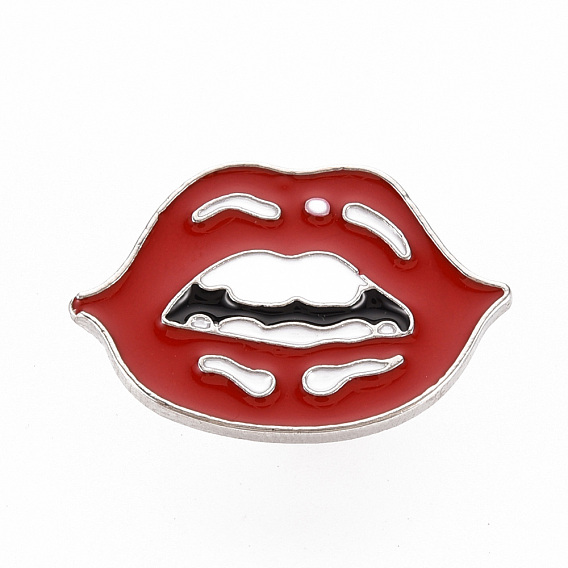 Broches en émail d'alliage de placage de crémaillère, épingles en émail, avec embrayages papillon, lèvre, sans cadmium et sans nickel et sans plomb, platine