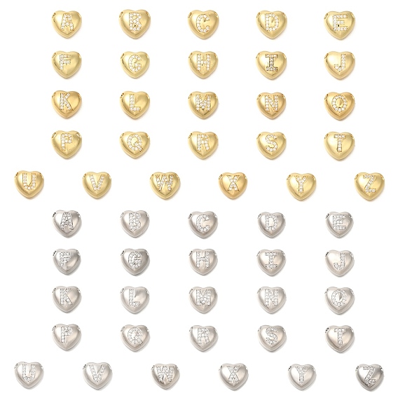 Стойка металлическая латунная микропрофилированная кубическая циркония подвески, без кадмия и без свинца, сердце с подвесками в виде буквы az