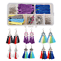 DIY Earring Making, with Polyester Tassel Pendant Decorations, Tibetan Style Chandelier Component Links, Brass Earring Hooks and Iron Open Jump Rings