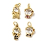 Латунные микропаве прозрачные подвески с фианитом, без кадмия, без никеля и без свинца, девушка