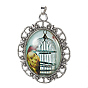 Alloy Glass Big Pendants, Oval