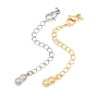 Brass Curb Chain Extender, End Chains with Lobster Claw Clasps and Peanut Charms