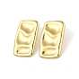 Ion Plating(IP) 304 Stainless Steel Stud Earrings for Women, Texture Rectangle