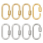 8 шт. 2 цвета латунный винтовой карабин, подвески с замком, для изготовления ожерелий, овальные