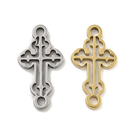 201 Stainless Steel Hollow Connector Charms, Religion Cross Links