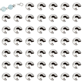 200 шт. 304 крышки обжимных бусин из нержавеющей стали