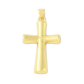 Rack Plating Brass Pendants, Cadmium Free & Lead Free, Long-Lasting Plated, Cross