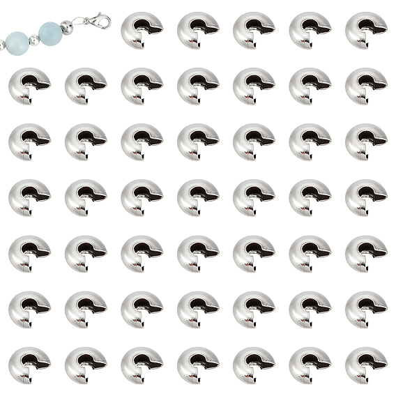 200 шт. 304 крышки обжимных бусин из нержавеющей стали