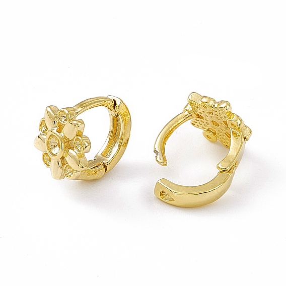 Латунная серьга-кольцо, серьги настройки, цветок, без кадмия и без свинца, долговечный