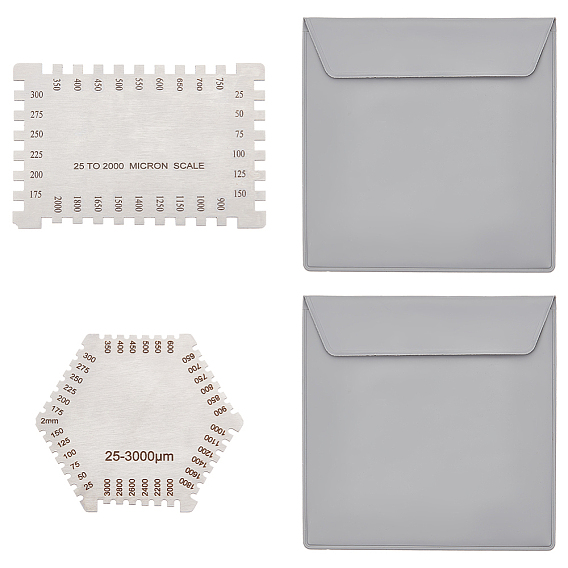 2шт. 2 стили нержавеющая сталь толщиномер мокрой пленки гребенка