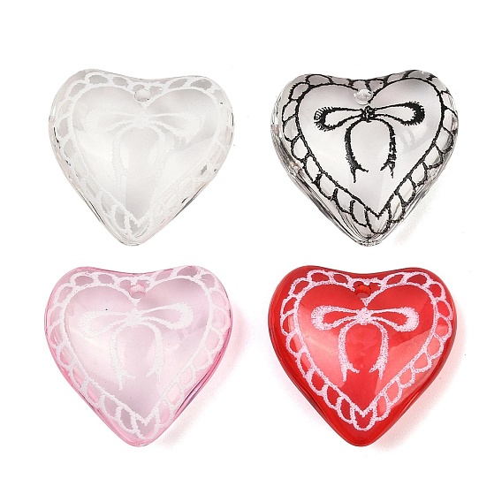 Печатные акриловые подвески, аэрозольной краской, сердце