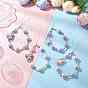 4Pcs Acrylic Mobile Strips, with Glass Imitation Pearl Beads, Butterfly