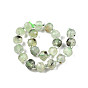 Natural Prehnite Beads Strands, with Seed Beads, Faceted, Rondelle