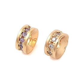 Латунные микро проложить кубического циркония бусы, колонка, золотые